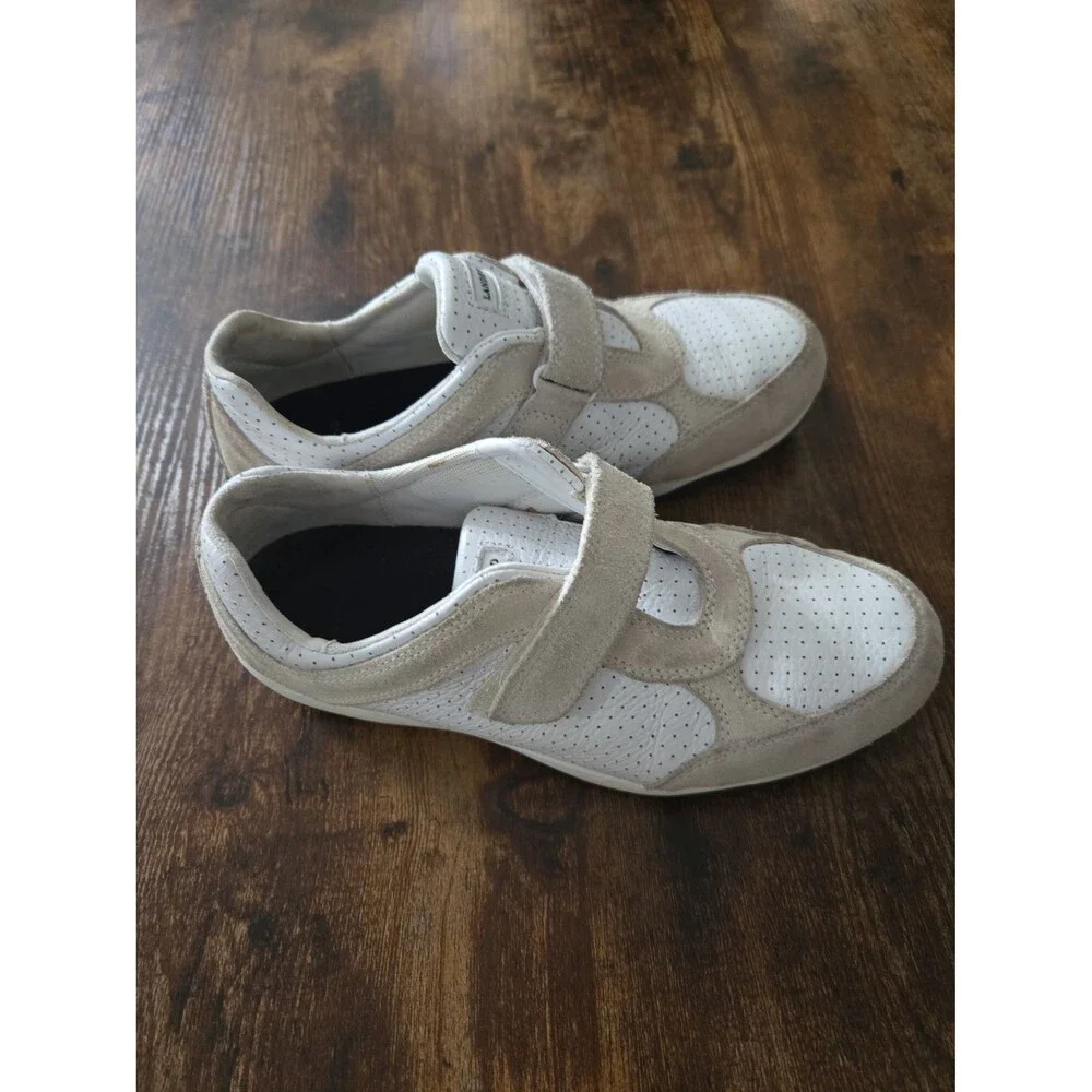 Vintage Lands End White Perforated Athletic Sneakers Shoes Women's Size 8